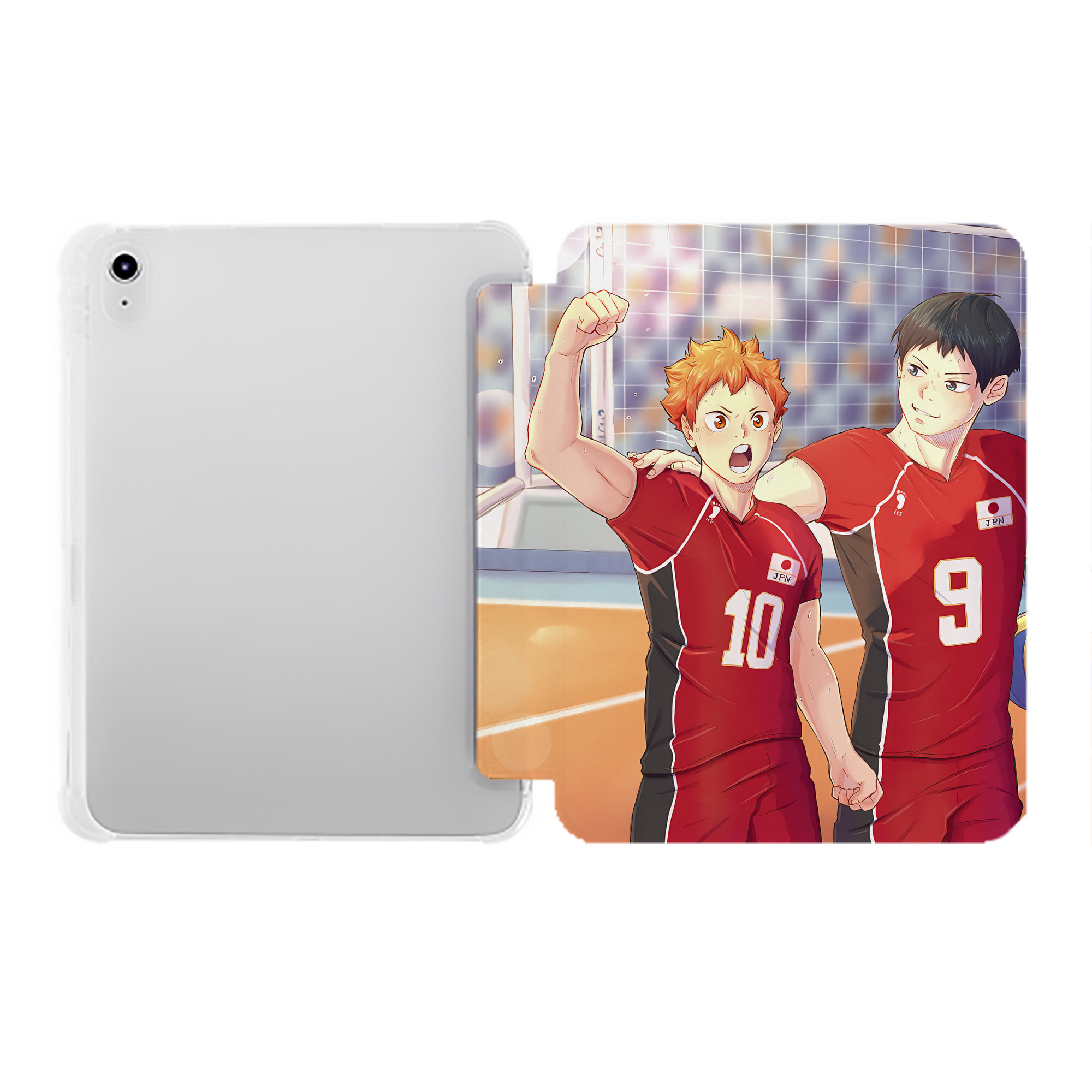 （画像用） ハイキュー!! Haikyu!! IPad ケース ペン収納付き 三つ折りスタンド PUレザー×シリコン 対応機種9.5/10.5/10.9インチ